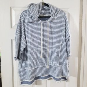 Womens 3/4 sleeve light hoodie blouse